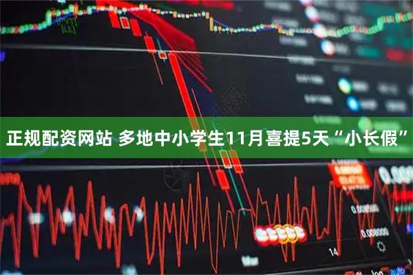 正规配资网站 多地中小学生11月喜提5天“小长假”