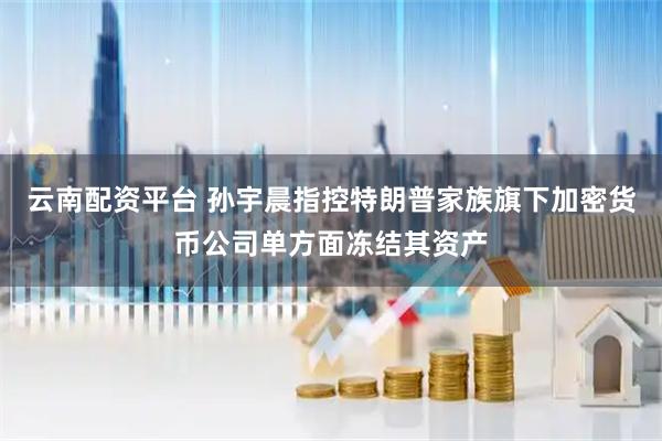 云南配资平台 孙宇晨指控特朗普家族旗下加密货币公司单方面冻结其资产
