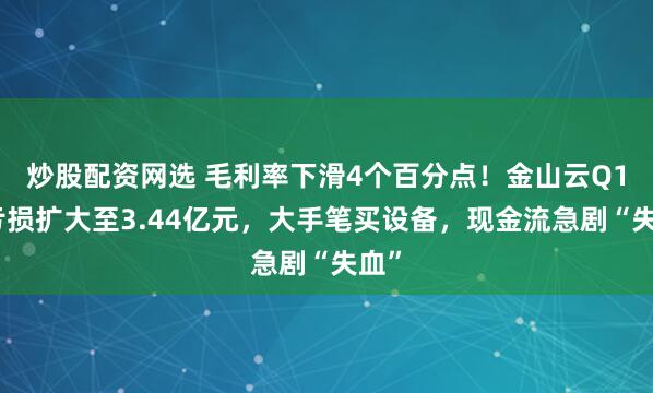 炒股配资网选 毛利率下滑4个百分点！金山云Q1净亏损扩大至3.44亿元，大手笔买设备，现金流急剧“失血”